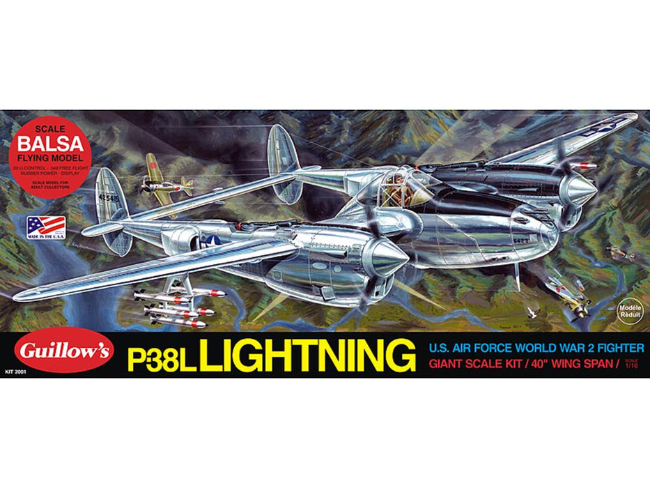 Guillows #2001 1/16 P-38L Lightning - Balsa Flying Kit