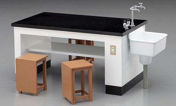 Hasegawa 62004 1/12 Science Room Desk w/Sink and Chairs (1 Set)