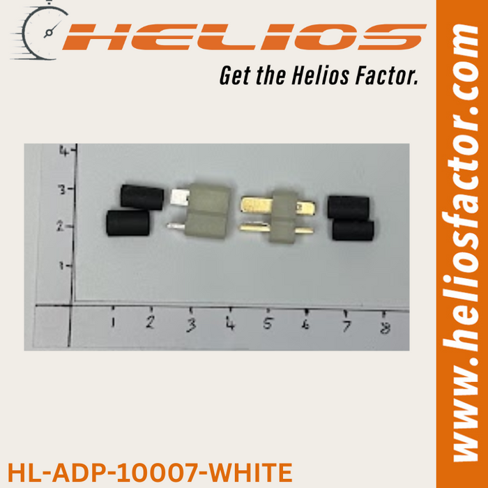 Helios - Connector - White Deans T Male and Female Plug With Covers.