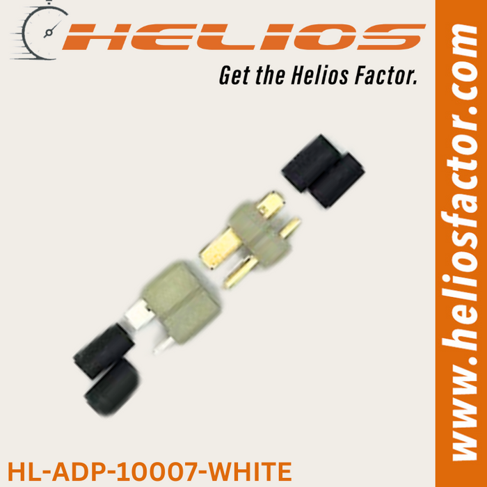 Helios - Connector - White Deans T Male and Female Plug With Covers.