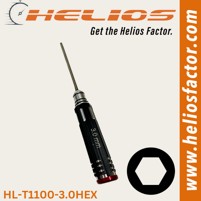 Helios Redline Series - RC Tools 3.0mm Hardened Steel Hex RC Wrench / Driver - Screw Driver