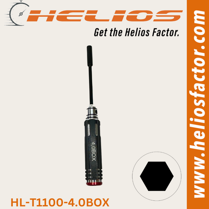 Helios Redline Series - RC Tools 4.0mm Hardened Steel Box RC Wrench / Driver - Screw Driver