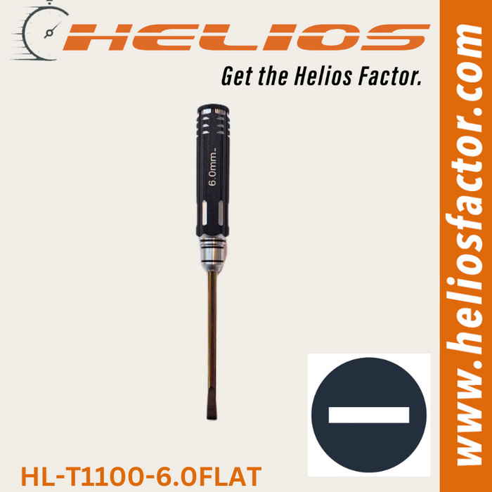 Helios Redline Series - RC Tools 6.0mm Hardened Steel Flat RC Wrench / Driver - Screw Driver