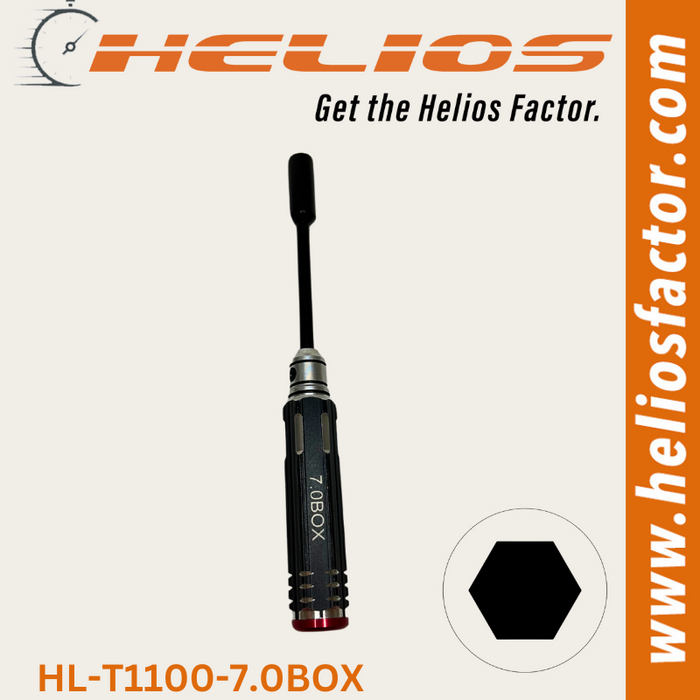 Helios Redline Series - RC Tools 7.0mm Hardened Steel Box RC Wrench / Driver - Screw Driver