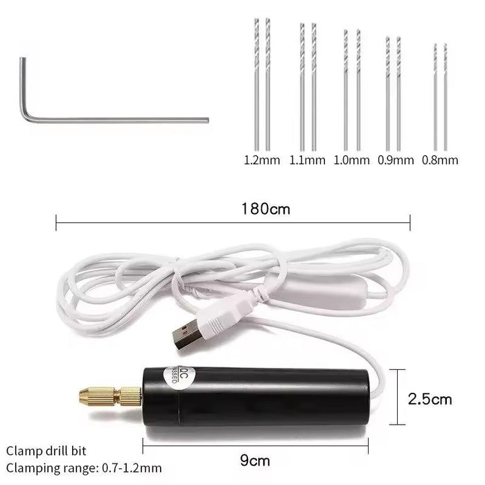 Helios - Mini USB Powered Drill - Precision Professional Mini USB Drill with Bits