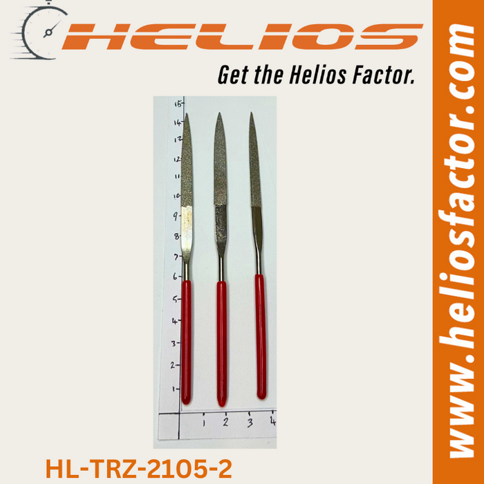 Helios - 3x Diamond Needle File Set (3x Flat Spear)