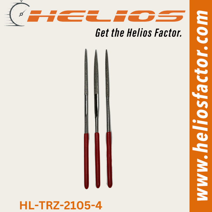 Helios - 3x Diamond Needle File Set (2x  Round and 1x Oval)