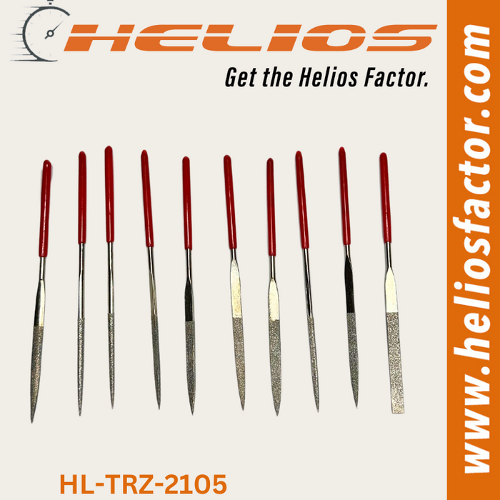 Helios - 10x Diamond Needle File Set (Full Set 140mm 160mm 180mm)