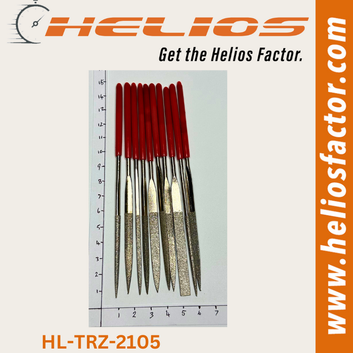 Helios - 10x Diamond Needle File Set (Full Set 140mm 160mm 180mm)