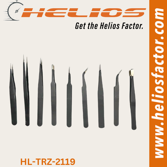 Helios -  Anti-static ESD Stainless Steel Tweezers Set