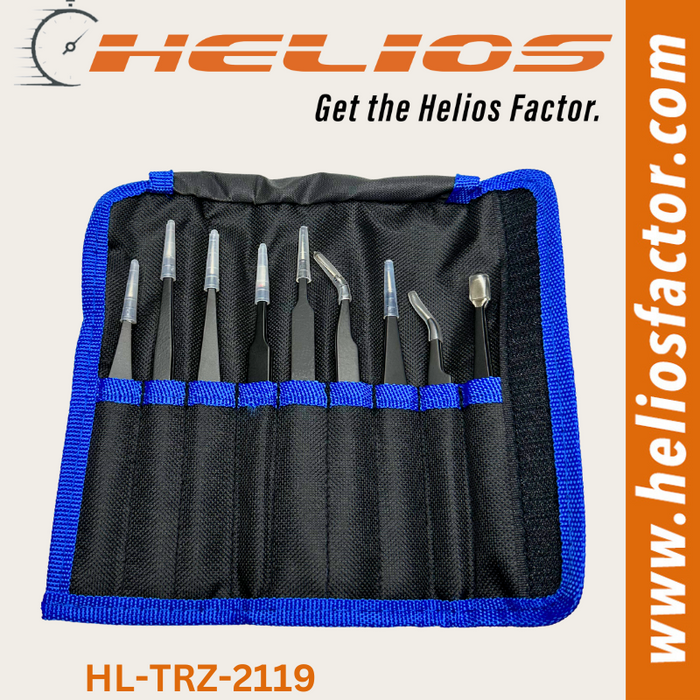 Helios -  Anti-static ESD Stainless Steel Tweezers Set