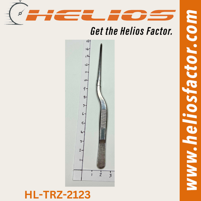 Helios - 140mm Angled Clamp Tweezers - High Grade Stainless Steel