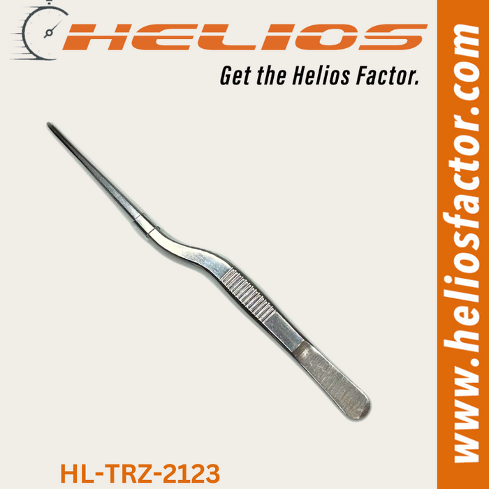 Helios - 140mm Angled Clamp Tweezers - High Grade Stainless Steel