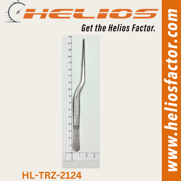 Helios - 160mm Angled Clamp Tweezers - High Grade Stainless Steel