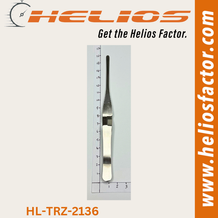 Helios - Reverse Action Angled Tweezers - Flat Head - Stainless Steel