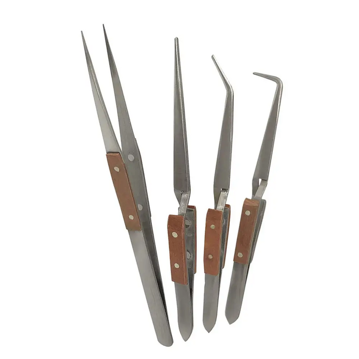 Helios -  Premium Secure Hold Stainless Steel Tweezers Set