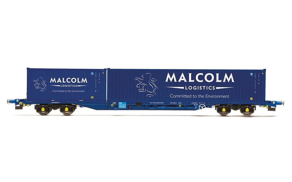 Hornby R60133 Malcolm Rail KFA Container Wagon with 1 x 20' & 1 x 40' Containers - Era 11