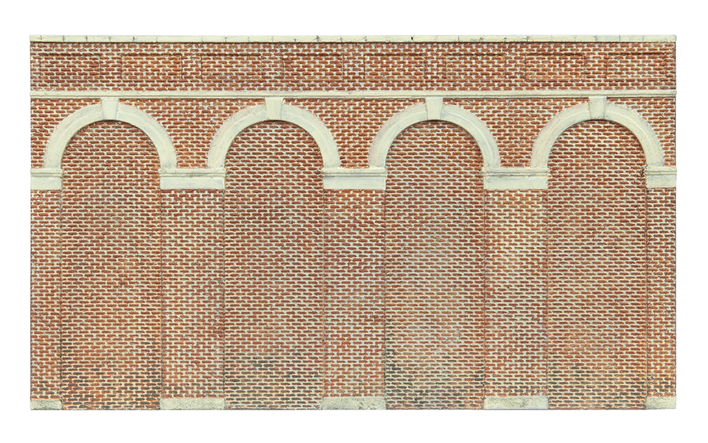 Hornby R7372 High Level Arched Retaining Walls x 2 (Red Brick)
