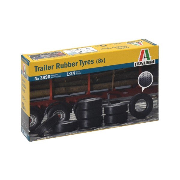 Italeri 1/24 3890 Rubber Trailer Tires (8 Pcs)