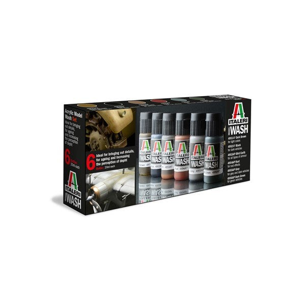 Italeri 448AP ITALERI ACRYLIC MODEL WASH - 6 BOTTLE SET