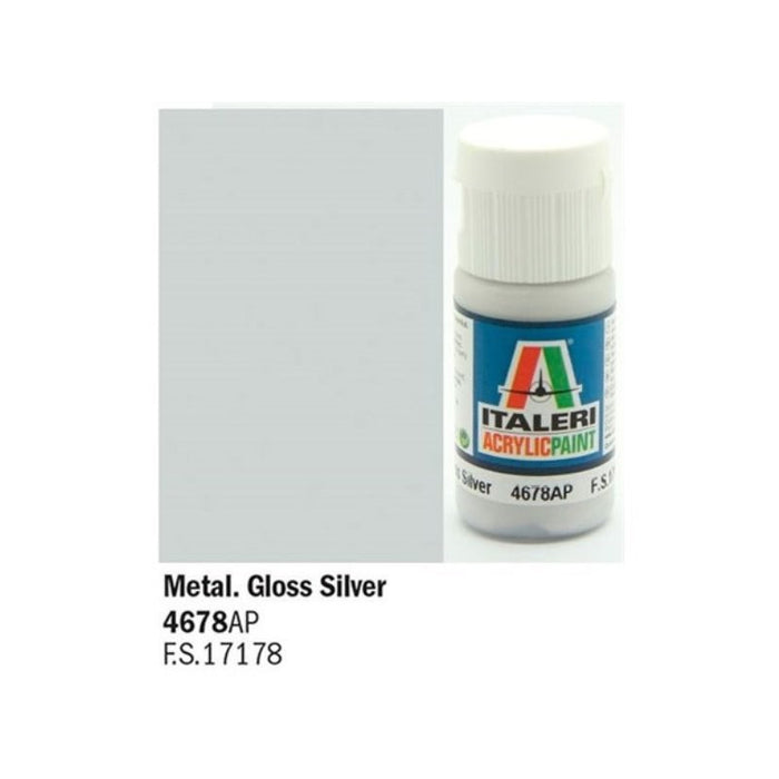 Vallejo by Italeri 4678AP Acrylic Paint Metal Gloss Silver