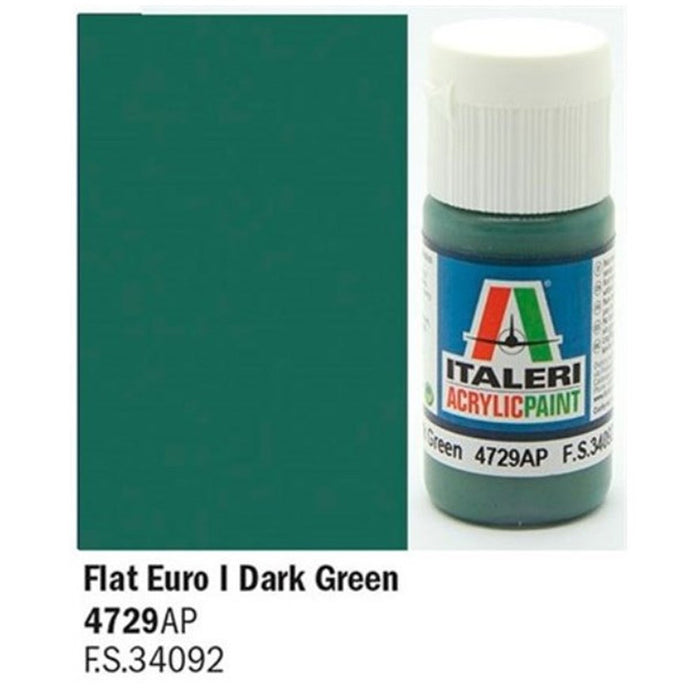 Vallejo by Italeri 4729 Paint FLAT EURO DARK GREEN I