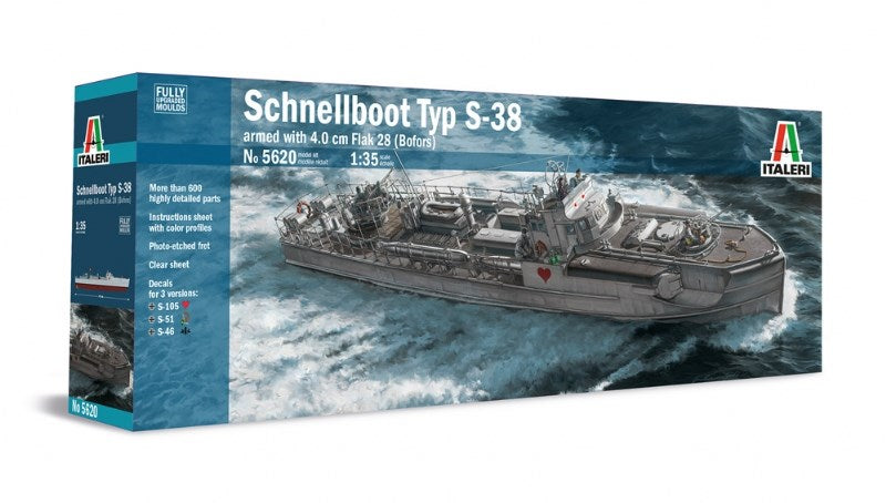 Italeri 1/35 5620 Schnellboot Typ S-38 With Bofors