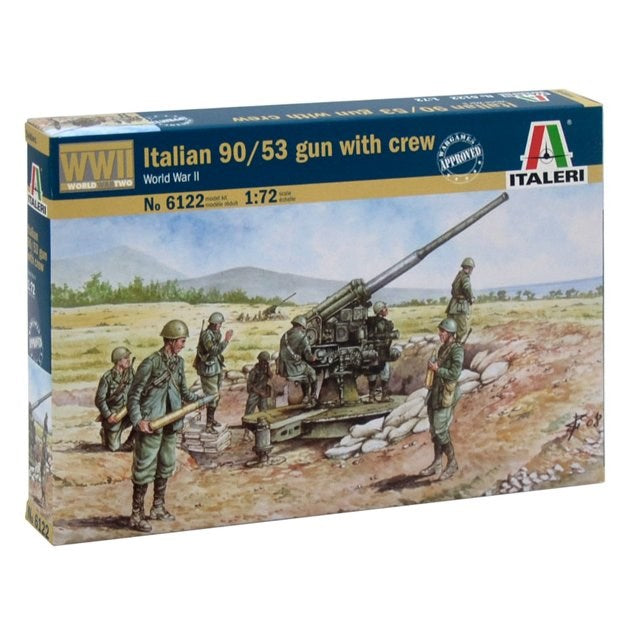 Italeri 6122 1/72 2ND WW ITALIAN 90/53 GUN WITH CREW