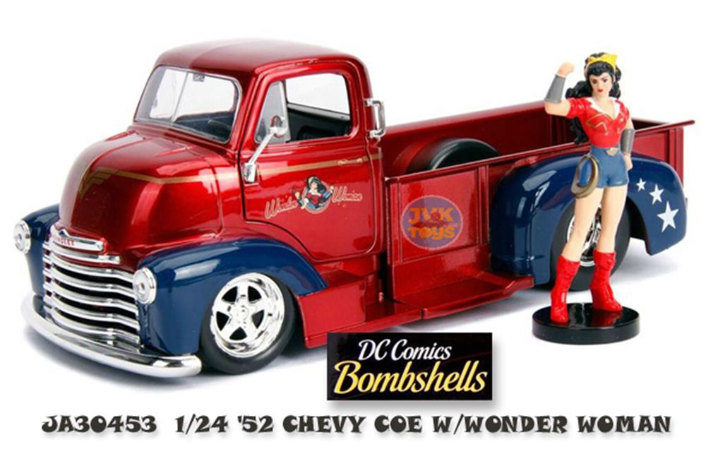 Jada 30453 1/24 B.SHELLS '52 CHEVY COW W/WONDER WOMAN