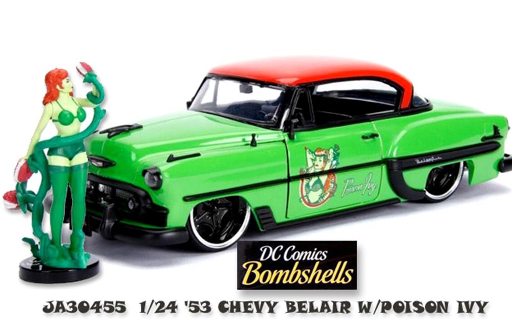 Jada 30455 1/24 1953 Chevrolet Bel Air w/Poison Ivy Figurine - DC Comics Bombshells