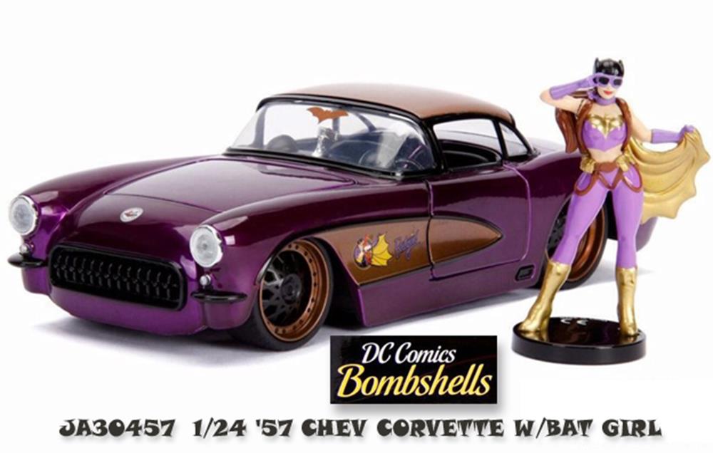 Jada 30457 1/24 B.SHELLS '57 CHEV CORVETTE W/BAT GIRL