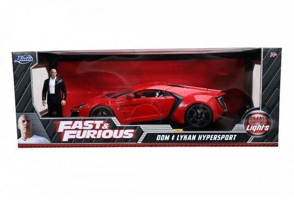 Jada 31140 1/18 Lykan Hypersport w/Dom Figurine and Working Lights - Fast and Furious