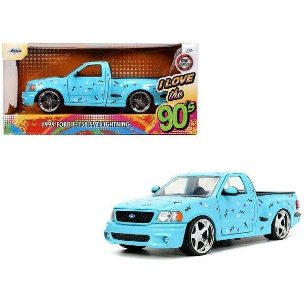 Jada 31378 1/24 1999 Ford F-150 SVT Lightning (Light Blue) - I Love The 90's