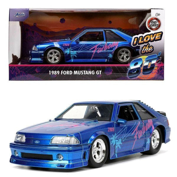 Jada 31379 1/24 1989 Ford Mustang GT Fox Body (Blue) - I Love The 80's