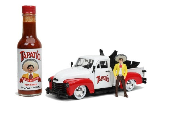 Jada 31968 1/24 1953 Chevy Pickup w/Charro Man Figurine - Tapatio Hot Sauce