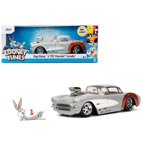 Jada 32390 1/24 1957 Chevrolet Corvette w/Bugs Bunny Figurine - Looney Tunes