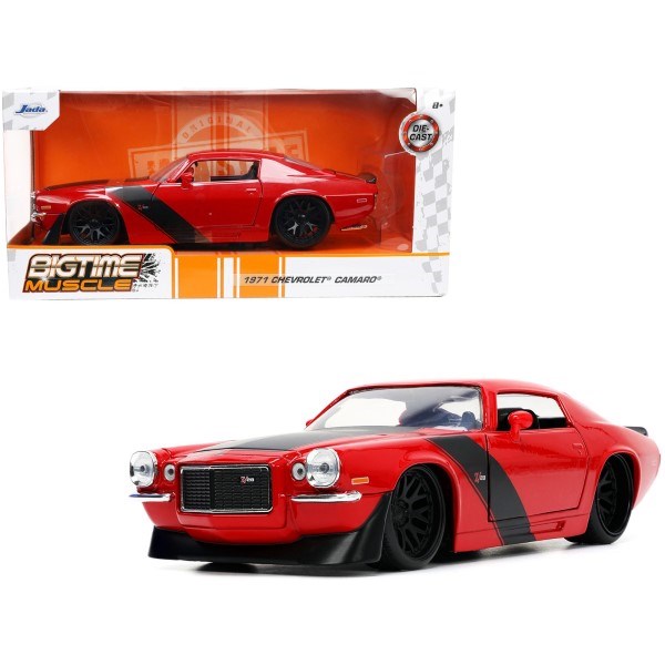 Jada 33879 1/24 1971 Chevrolet Camaro (Red/Black Stripes) - BigTime Muscle