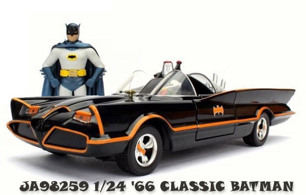 Jada 98259 1/24 1966 Classic TV Batmobile w/Batman and Robin Figures