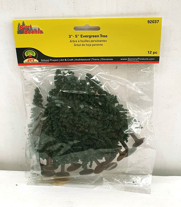 JTT Scenery 92037 75-100mm Evergreen Trees (12pk)