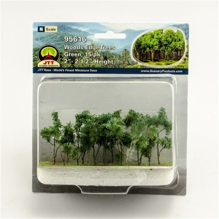 JTT Scenery 95616  N Scale Wood Edge Trees (15 Pack)