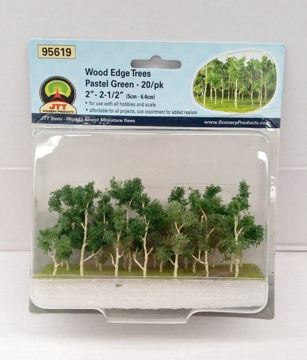 JTT Scenery 95619 N Scale Wood Edge Trees Green (20 Pack)