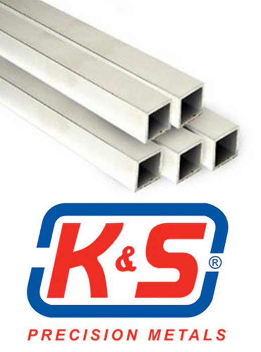 K&S 3010 (83010) Square Aluminium Tube 3/32 x 12 x .014" - 1 Length