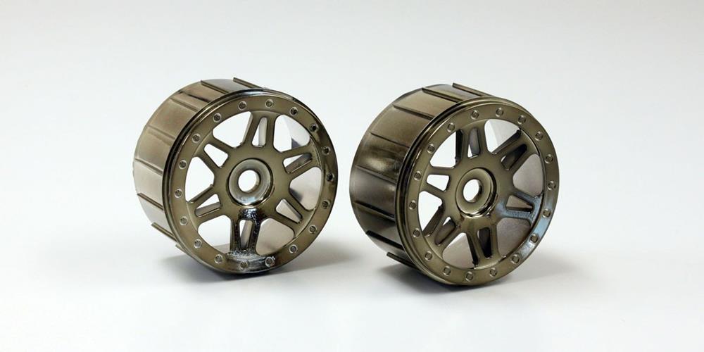 Kyosho ISH111BC Black Chrome Wheels (17mm Hex - 2pcs)
