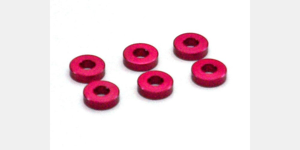 Kyosho W0144R Alum. Collar 2mm Red (6)