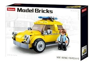 xSluban B0706C Model Bricks Yellow Car - 176 Pc