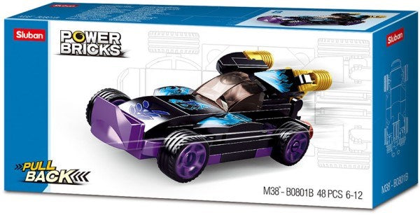 xSluban B0801B Power Bricks: Purple Raptor - Pull Back Car (48pcs)