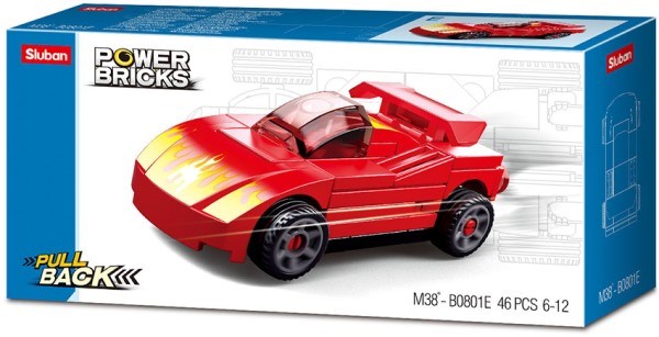 xSluban B0801E Power Bricks: Red Furious - Pull Back Car (46pcs)