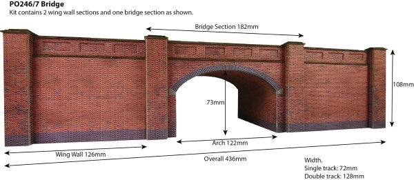 Metcalfe PO247 OO/HO Building Kit: Railway Bridge In Stone