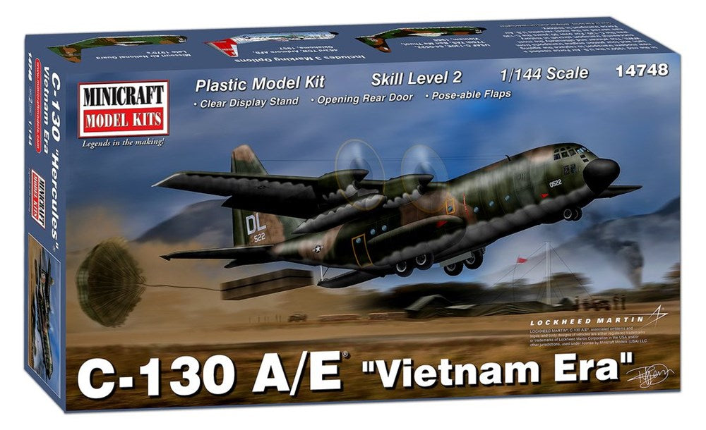 Minicraft Model Kits 14748 1/144 C-130 A/E - Vietnam Era