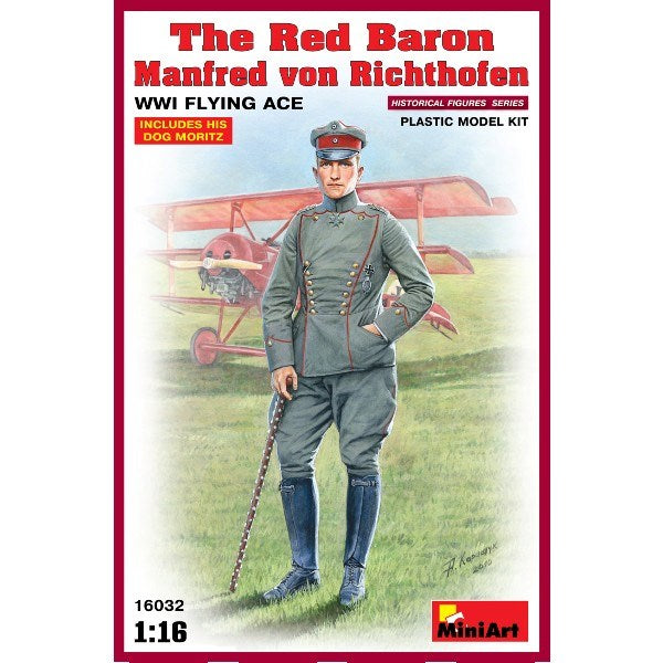 MiniArt 16032 1/16 The Red Baron (Manfred von Richthofen) Figure w/Dog "Moritz"